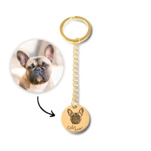 Custom Dog Portrait Keychain Personalized Dog Photo Keychain Pet Loss Memorial Gift For Dog Mom