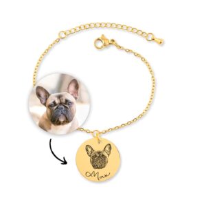 Custom Dog Portrait Bracelet Personalized Dog Photo Jewelry Bracelet Pet Loss Memorial Gift For Dog Mom