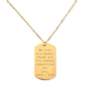 Custom Quote Dog Tag Necklace Message Necklace Personalized Song Lyric Scripture Verse Necklace Gift