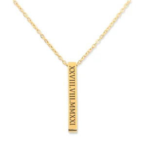 Custom Roman Numerals Date Necklace Personalized Engraved Date Necklace Christmas Birthday Gift