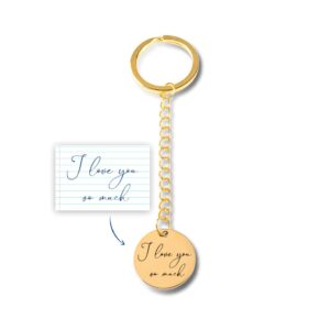 Custom Handwritten Keychain Personalized Actual Handwritting Keyring Memorial Gift For Her