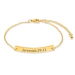 Custom Bible Verse Bracelet Personalized Engraved Bible Scripture Bracelet Christmas Birthday Gift