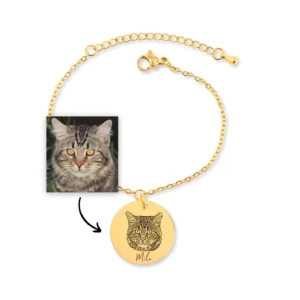 Custom Cat Photo Bracelet Personalized Pet Picture Memorial Bracelet For Cat Mom Birthday Christmas Gift