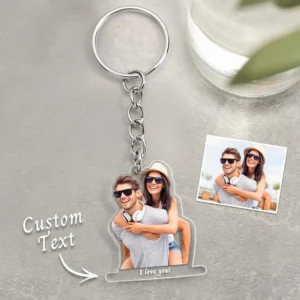 Custom Photo Acrylic Keychain With Message Keyring Birthday Christmas Gift Unique Gifts For Couples