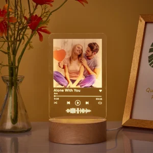 Custom Music Scan Code Lamp Acrylic Album Night Light Available in 3 Sizes, Anniversary Gift, Couples Gift