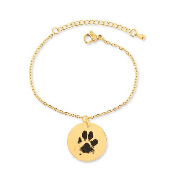 Dog Cat Paw Print Bracelet, Personalized Gift for Her, Animal Lovers, Pet Memorial Gift, Dog Bracelet, Cat Bracelet