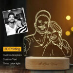 Personalized 3D Photo Night Light, Photo Engraving Lamp, Wedding Gift, Mother's Day gifts, Gift for Her